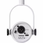 Shure Motiv MV7+ USB / XLR Dynamic Podcasting Microphone w/ LED Touch Panel (White)