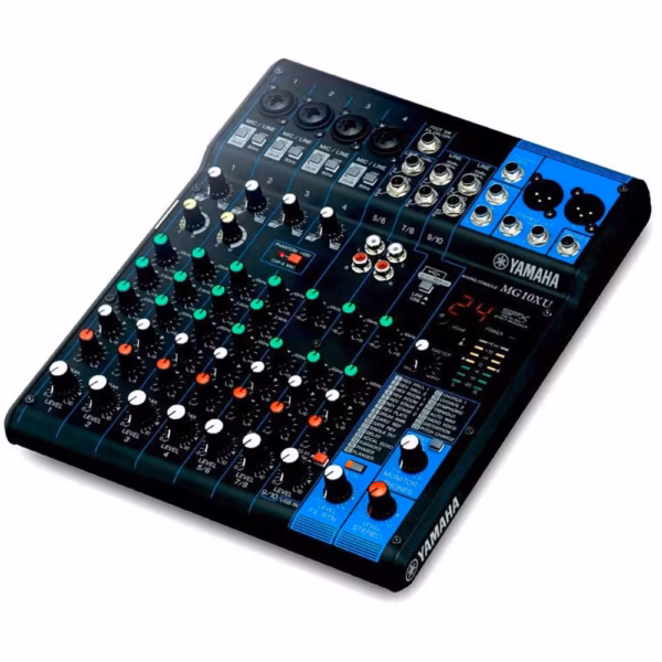 Yamaha MG10XU 10 Channel Mixer w/ D-PRE Preamps, Compression, Effects & Knob Faders