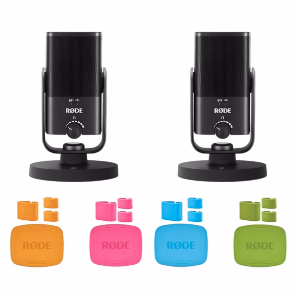 Rode NT-USB Mini Compact Studio Quality USB Mic Pack w/ 2 Mics & Free Coloured ID Caps