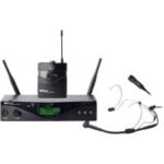 AKG CK99 L lavalier microphone and C555 headset microphone setup