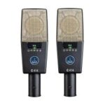 AKG C414XLSST matched pair condenser microphones front view